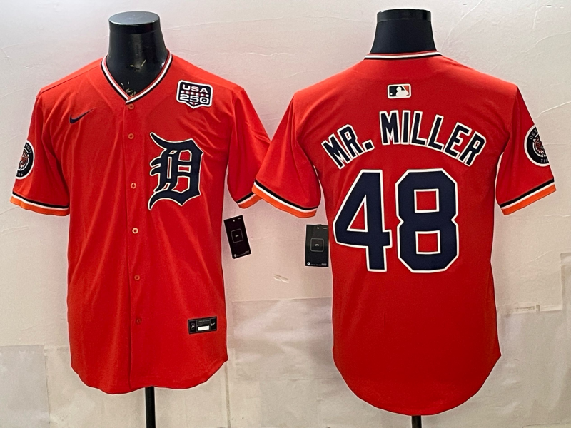Men Detroit Tigers #48 Mr.Miller red Nike 2026 MLB Jersey 0419001
